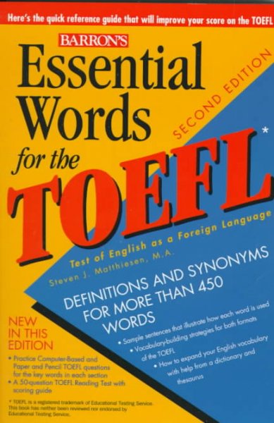 Essential words for the TOEFL.