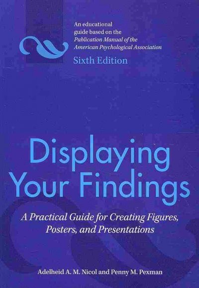 Displaying your findings : a practical guide for creating figures, posters, and presentations / Adelheid A. M. Nicol and Penny M. Pexman.