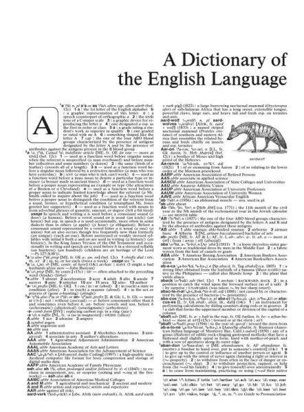 Merriam Webster's Collegiate Dictionary.